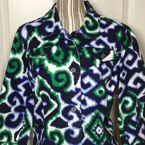 Chico’s Abstract Print Twill Jacket - Picture 2 of 7